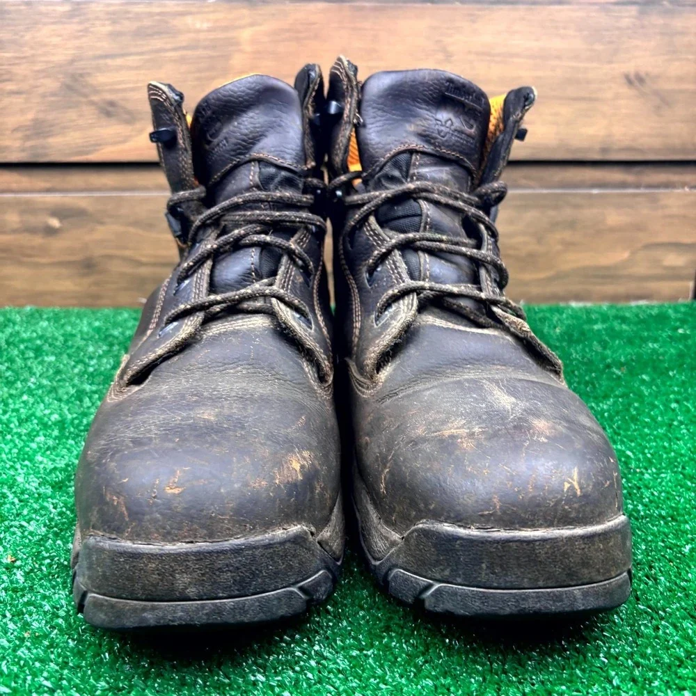 Timberland PRO Work Boot Mens 10.5M Dark Brown Waterproof Oil Resistant F2413-11